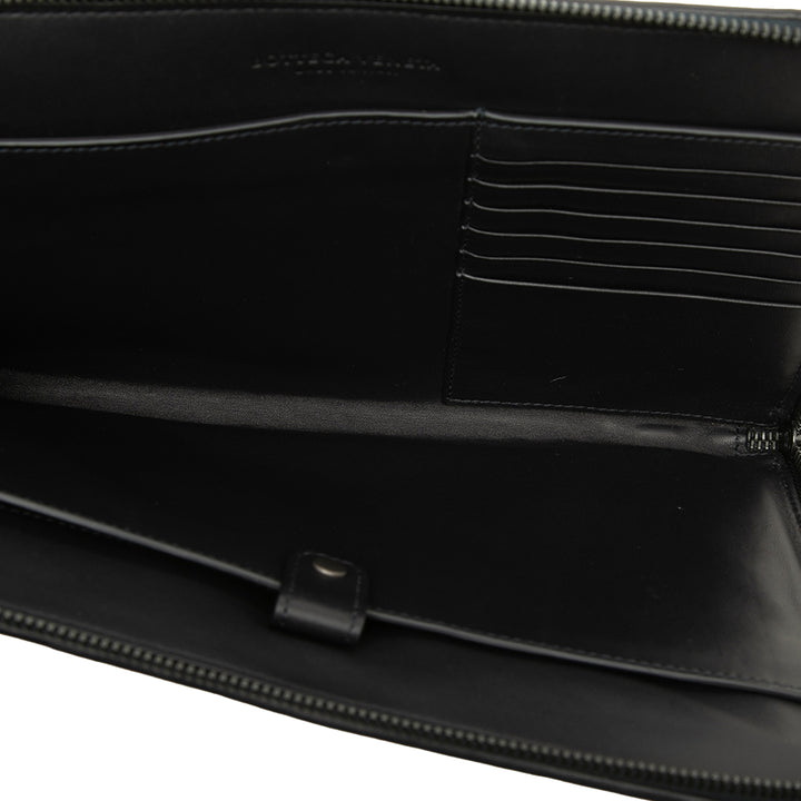 Bottega Veneta Pochette Intrecciato Polka Dot Document Wristlet nappa Bleu – vue 4 – GABY PARIS