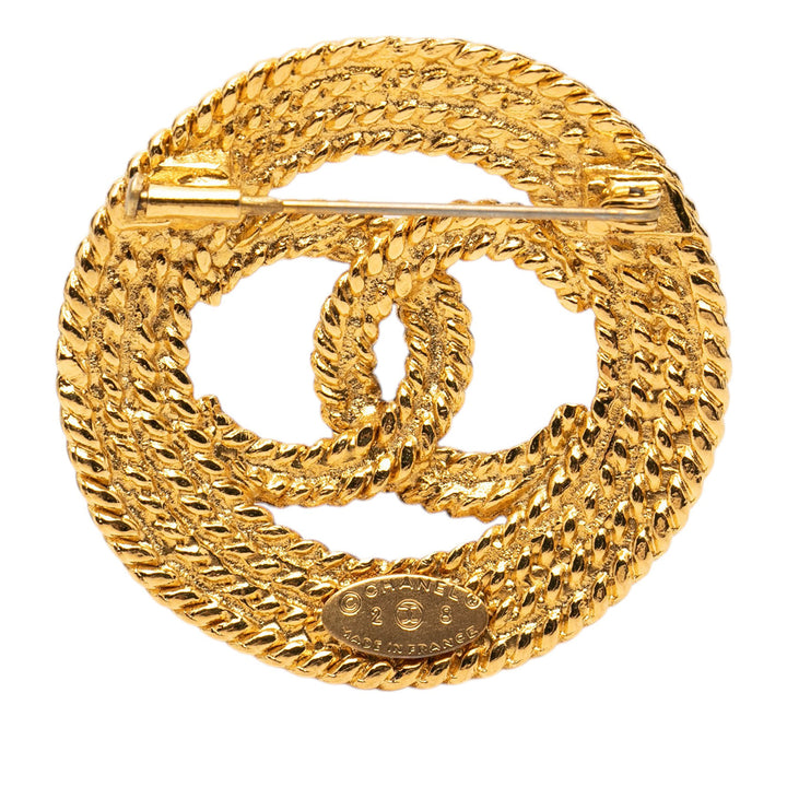 Chanel plaqué Rond Rope CC Broche