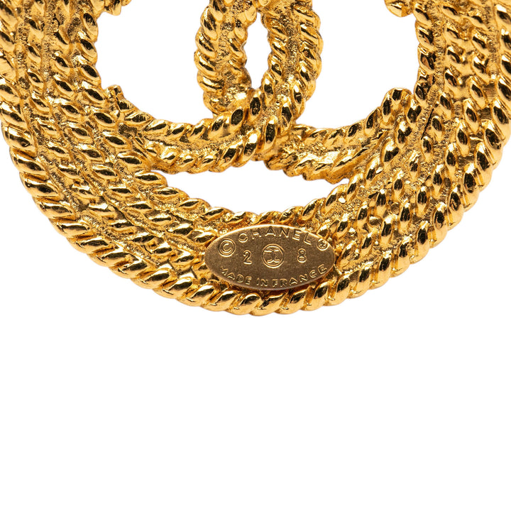 Chanel plaqué Rond Rope CC Broche