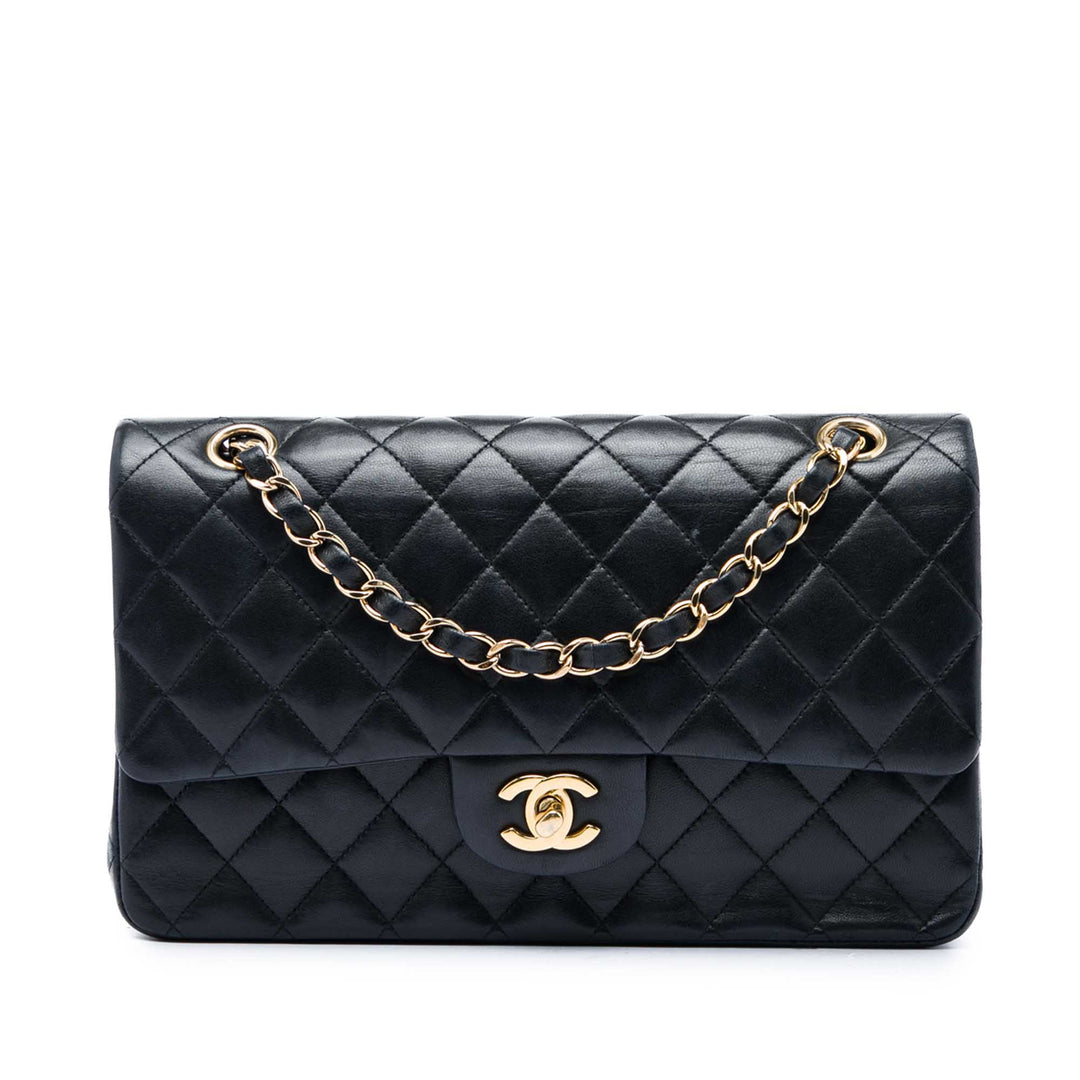 Chanel Classic Double rabat Moyen Cuir d'agneau Noir – vue principale – GABY PARIS