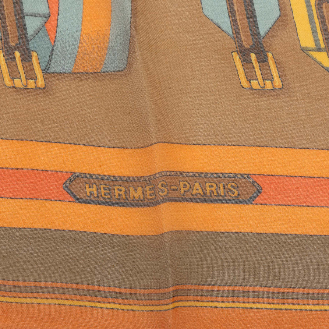 Hermès Les Sangles Handkerchief Marron – vue 4 – GABY PARIS