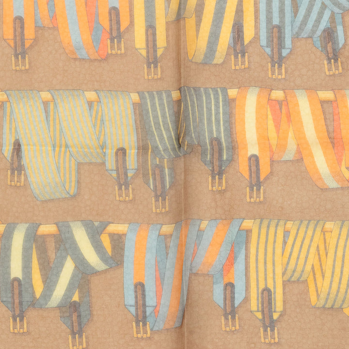 Hermès Les Sangles Handkerchief Marron – vue 5 – GABY PARIS