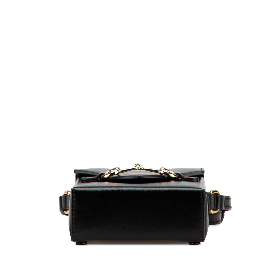 Mini Leather Horsebit 1955 Crossbody Black - Gaby Paris