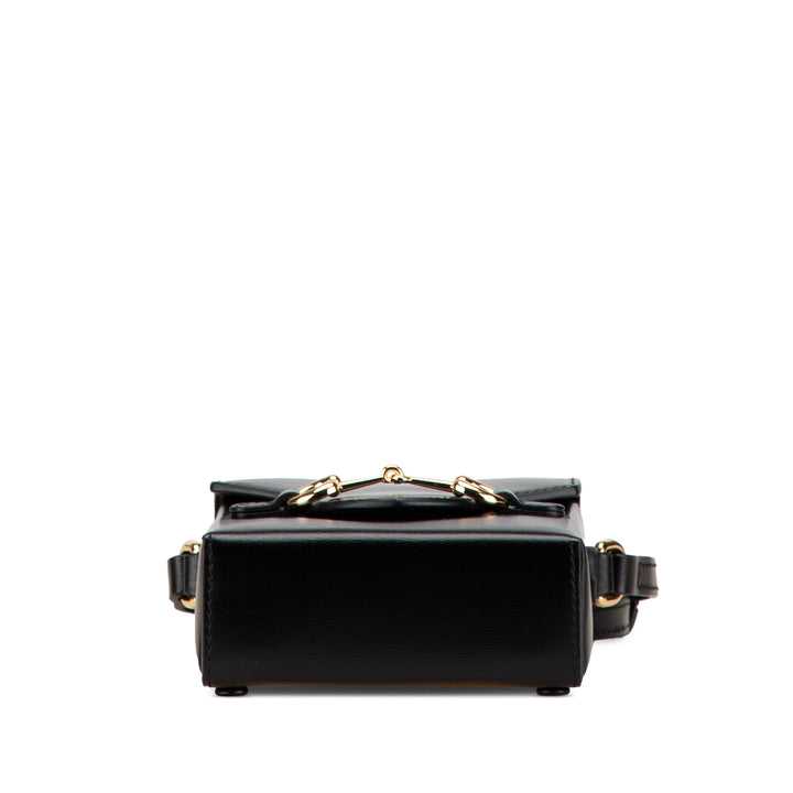 Mini Leather Horsebit 1955 Crossbody Black - Gaby Paris