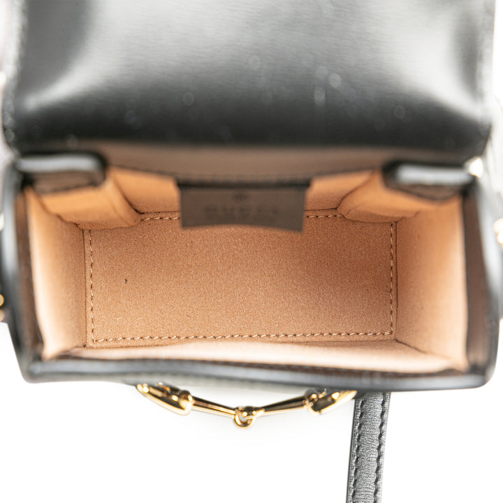 Mini Leather Horsebit 1955 Crossbody Black - Gaby Paris