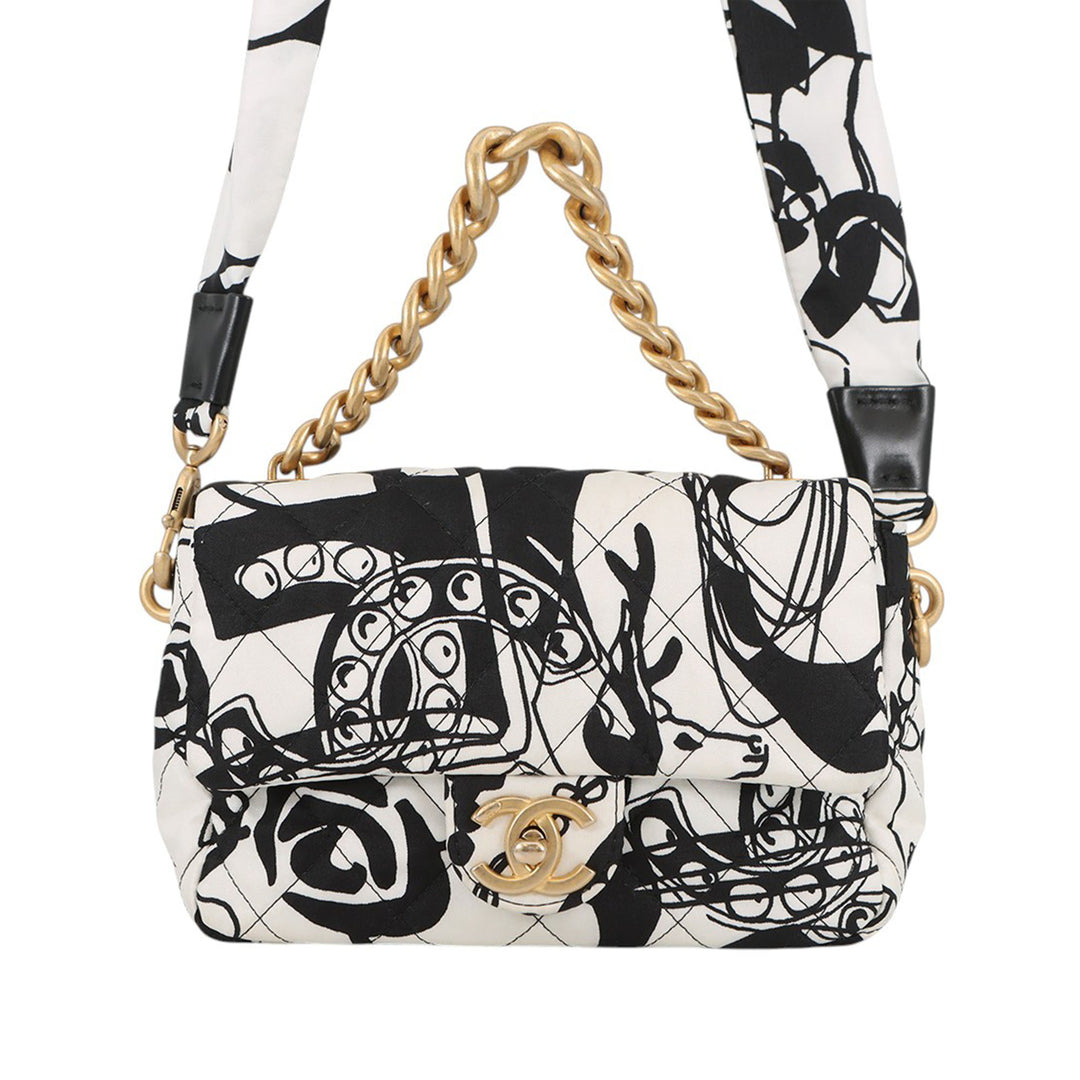 Chanel Mini Printed Toile Deer Coco à rabat