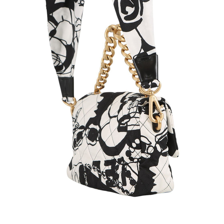 Chanel Mini Printed Toile Deer Coco à rabat