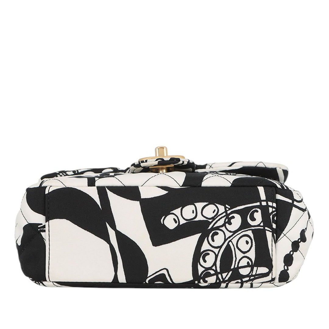 Chanel Mini Printed Toile Deer Coco à rabat