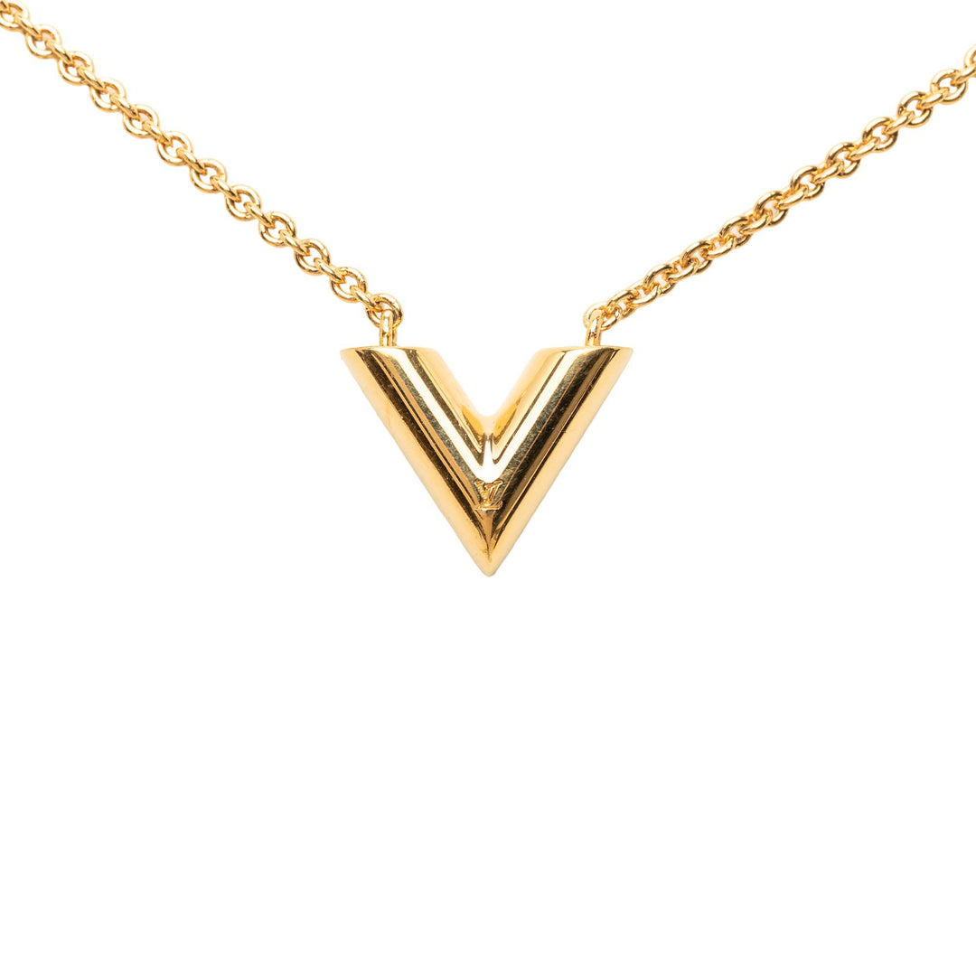Louis Vuitton Collier Essential V plaqué or – vue 2 – GABY PARIS