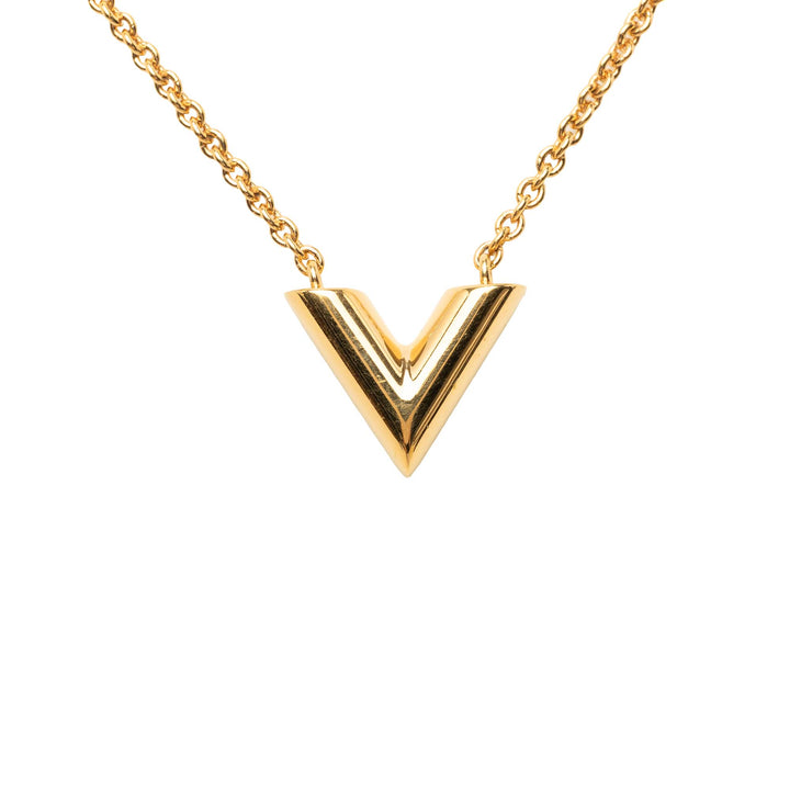 Louis Vuitton Collier Essential V plaqué or – vue 3 – GABY PARIS