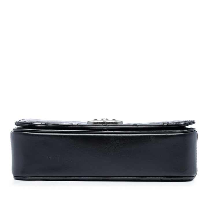 Chanel Matelassé vieilli Coco Boy à rabat Petit Cuir de veau Noir – vue 3 – GABY PARIS