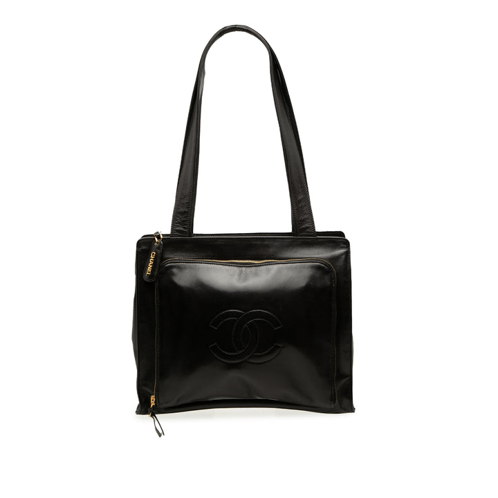 Chanel CC Cuir d’agneau Front Zip Pocket Cabas