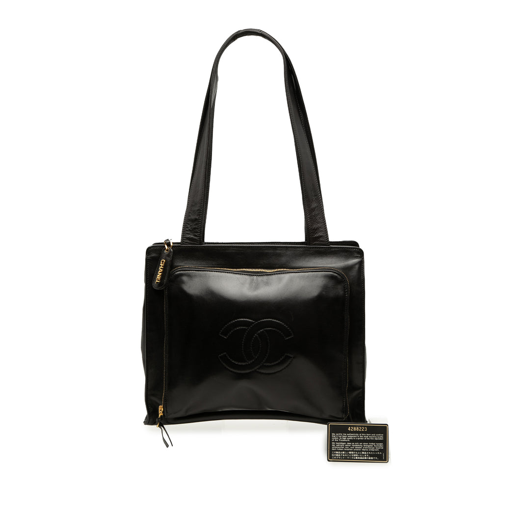 Chanel CC Cuir d’agneau Front Zip Pocket Cabas