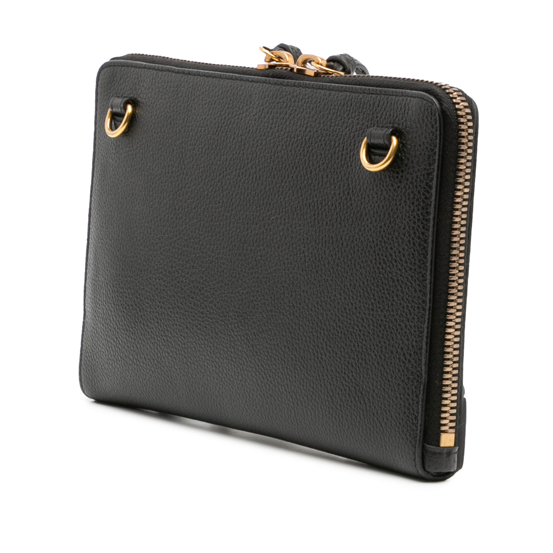 Balenciaga Pebbled Cuir Neo Classic City Pochette Sac porté croisé Noir