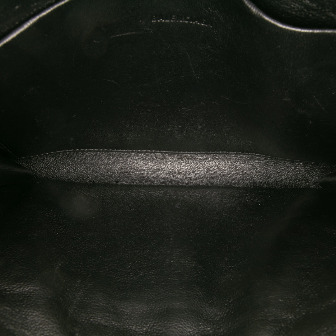 Balenciaga Pebbled Cuir Neo Classic City Pochette Sac porté croisé Noir