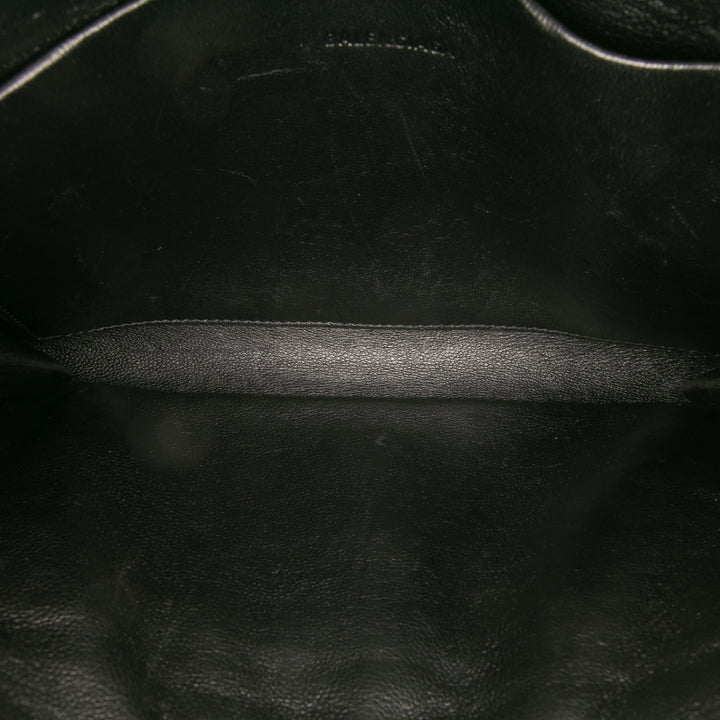 Balenciaga Pebbled Cuir Neo Classic City Pochette Sac porté croisé Noir