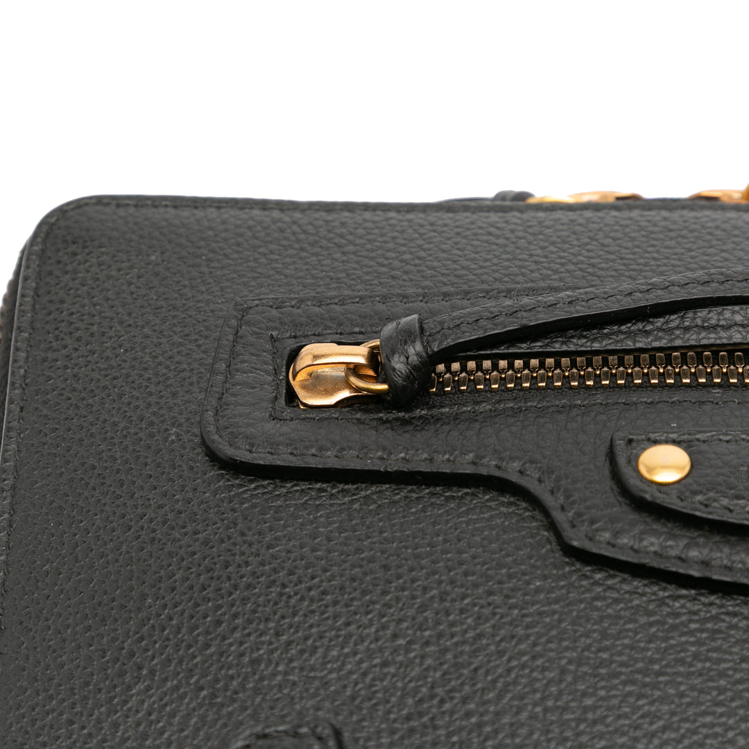 Balenciaga Pebbled Cuir Neo Classic City Pochette Sac porté croisé Noir