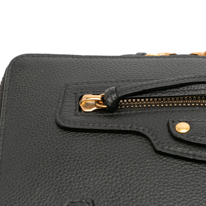 Balenciaga Pebbled Cuir Neo Classic City Pochette Sac porté croisé Noir