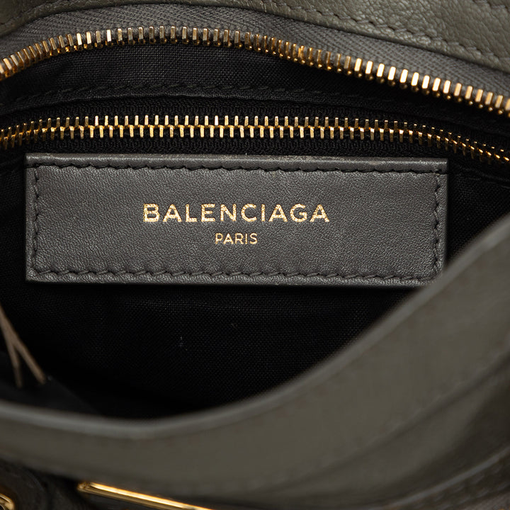 Balenciaga Mini Cuir de chèvre Motocross Classic Metallic Edge City Sac