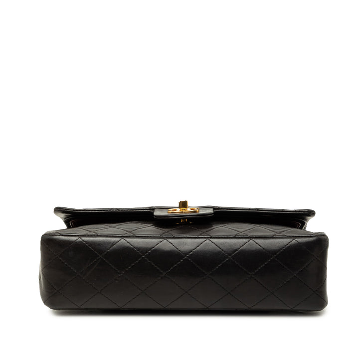 Classic Double rabat Moyen Cuir d'agneau Noir