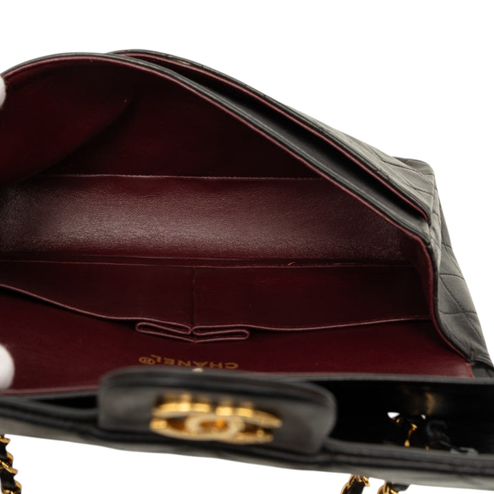 Classic Double rabat Moyen Cuir d'agneau Noir