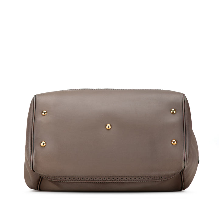 Duilio Brogue Horsebit Handbag Gray - Gaby Paris