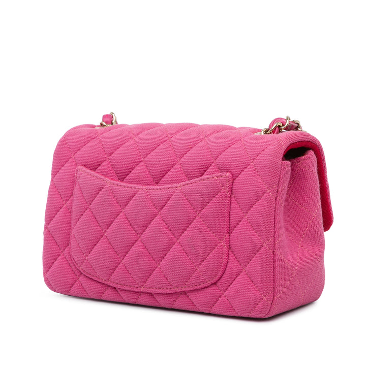 Chanel Mini Rectangular Classic Jersey Single Flap Pink - GABY PARIS