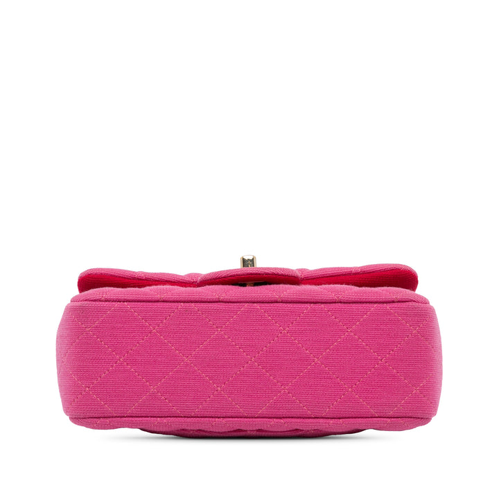 Chanel Mini Rectangular Classic Jersey Single Flap Pink - GABY PARIS