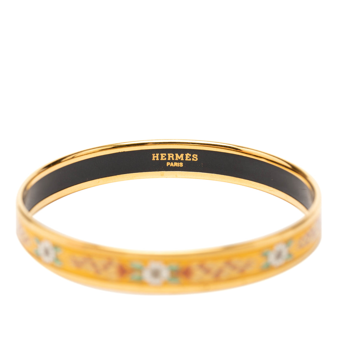 Hermès Narrow Wild Flower Émail Bangle 65 Multi Other