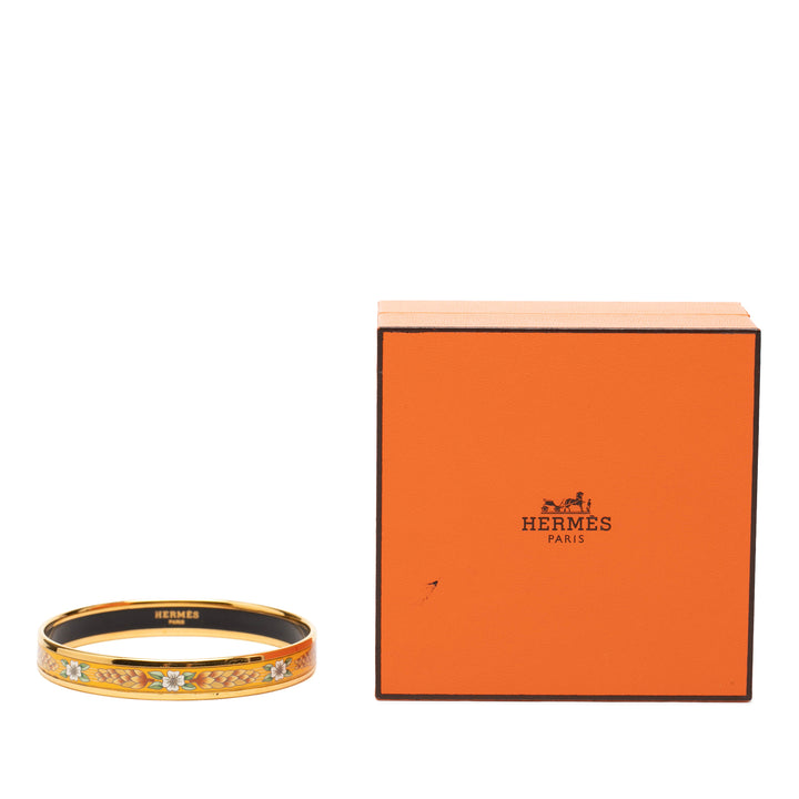 Hermès Narrow Wild Flower Émail Bangle 65 Multi Other