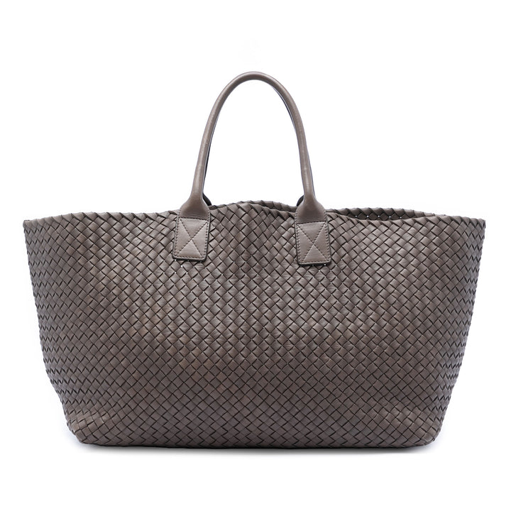 Bottega Veneta Large Cuir d’agneau Intreccio Cabat Cabas