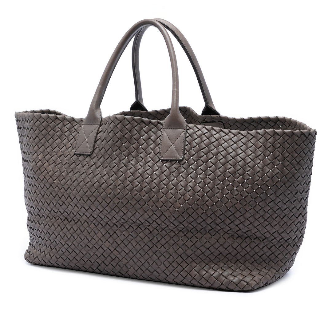 Bottega Veneta Large Cuir d’agneau Intreccio Cabat Cabas
