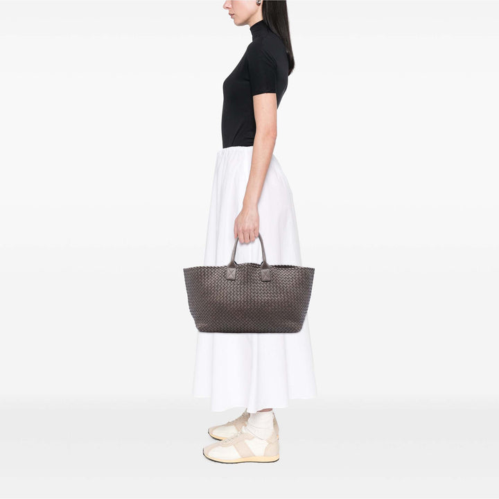 Bottega Veneta Large Cuir d’agneau Intreccio Cabat Cabas