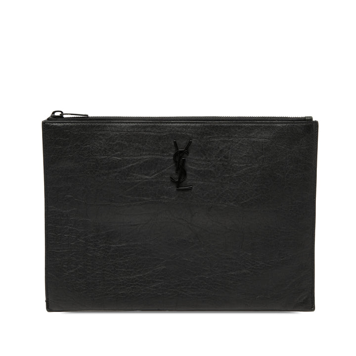 Saint Laurent Croc embossé Cuir Monogram Document Holder