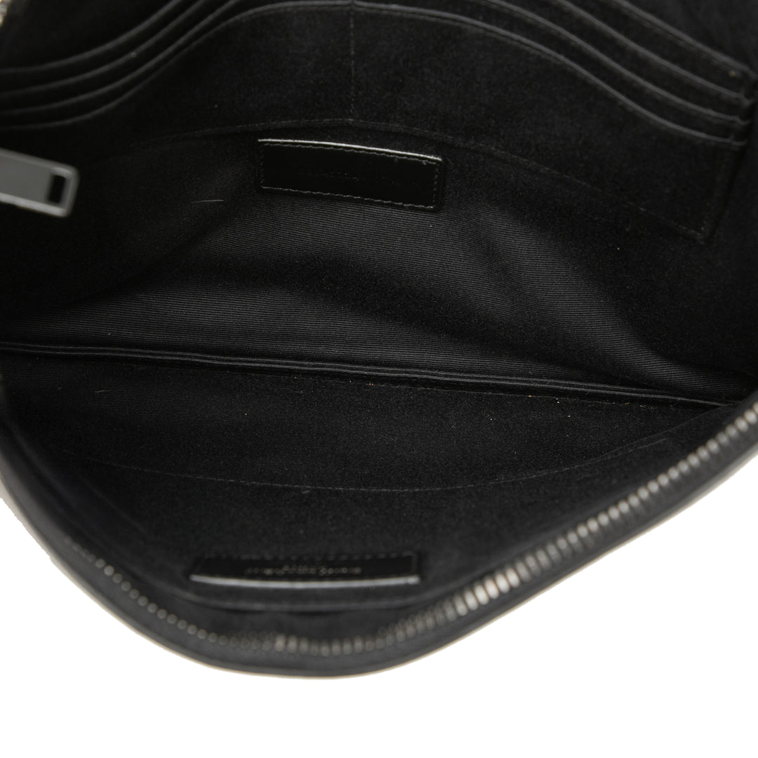 Saint Laurent Croc embossé Cuir Monogram Document Holder