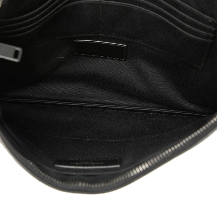 Saint Laurent Croc embossé Cuir Monogram Document Holder