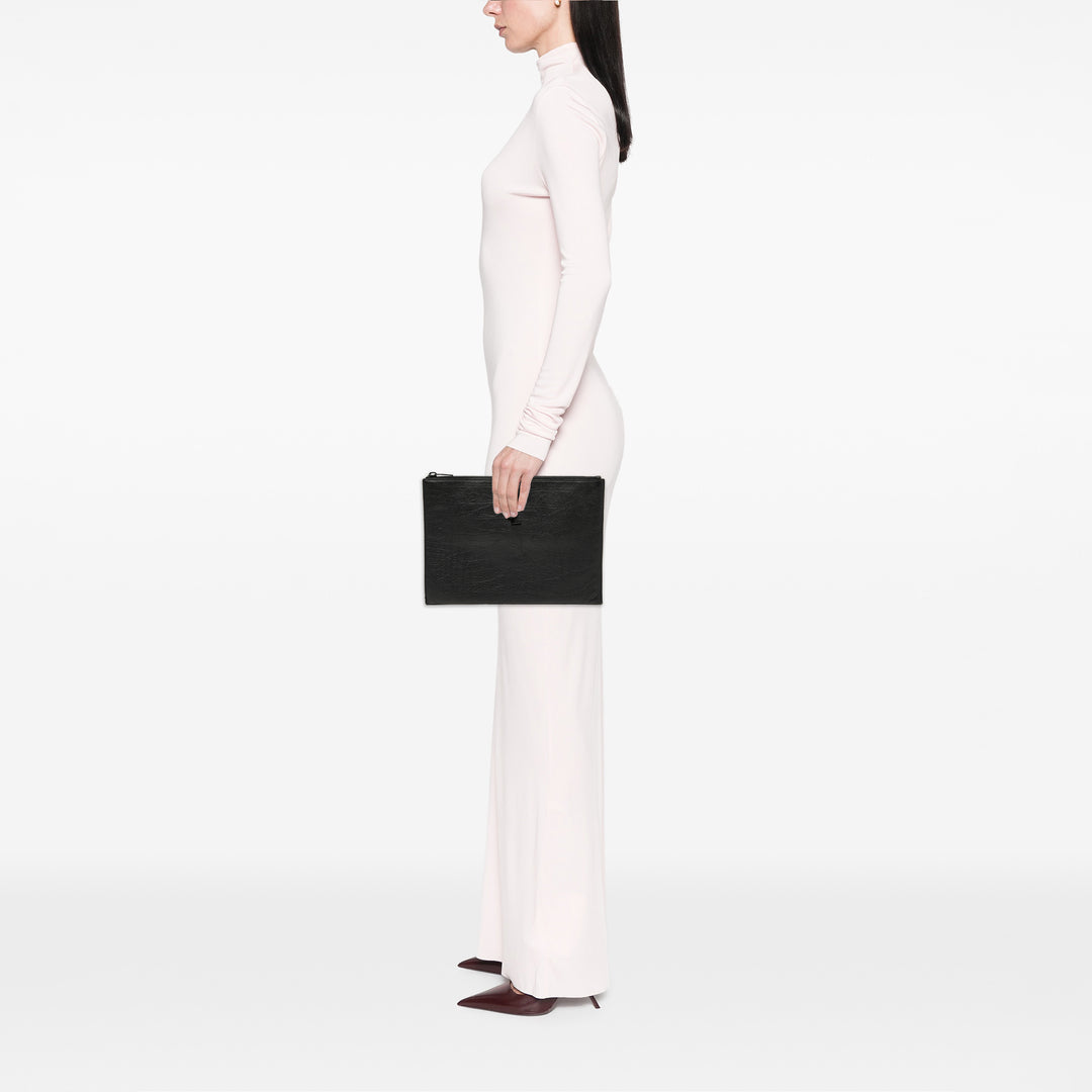 Saint Laurent Croc embossé Cuir Monogram Document Holder