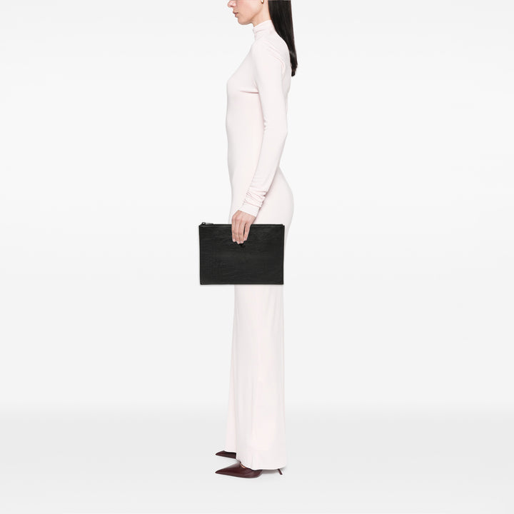Saint Laurent Croc embossé Cuir Monogram Document Holder