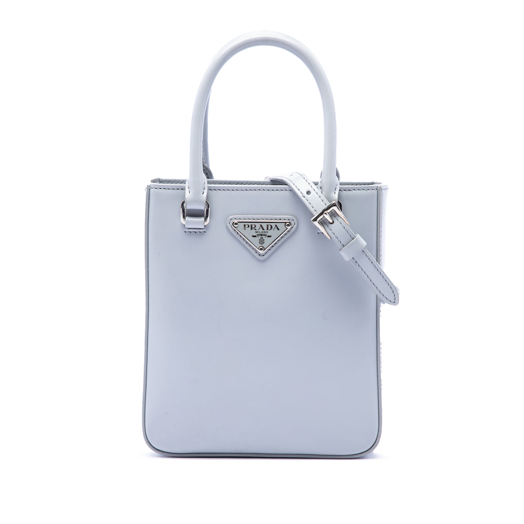 Prada Cabas Brushed Petit Bleu – vue principale – GABY PARIS