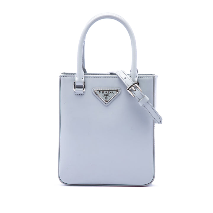 Prada Cabas Brushed Petit Bleu – vue principale – GABY PARIS