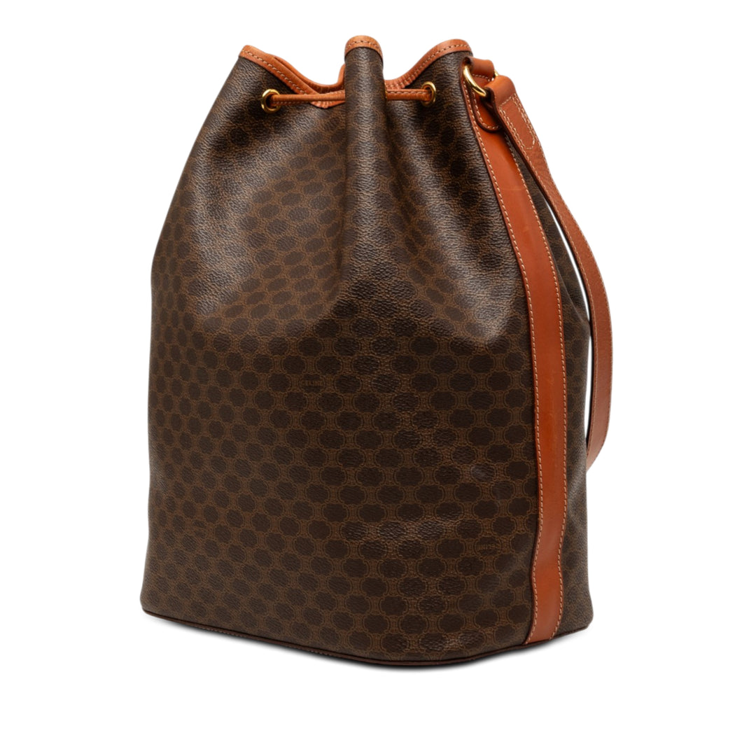 Macadam Kordelzug-Beuteltasche, beschichtete Leinwand, Braun