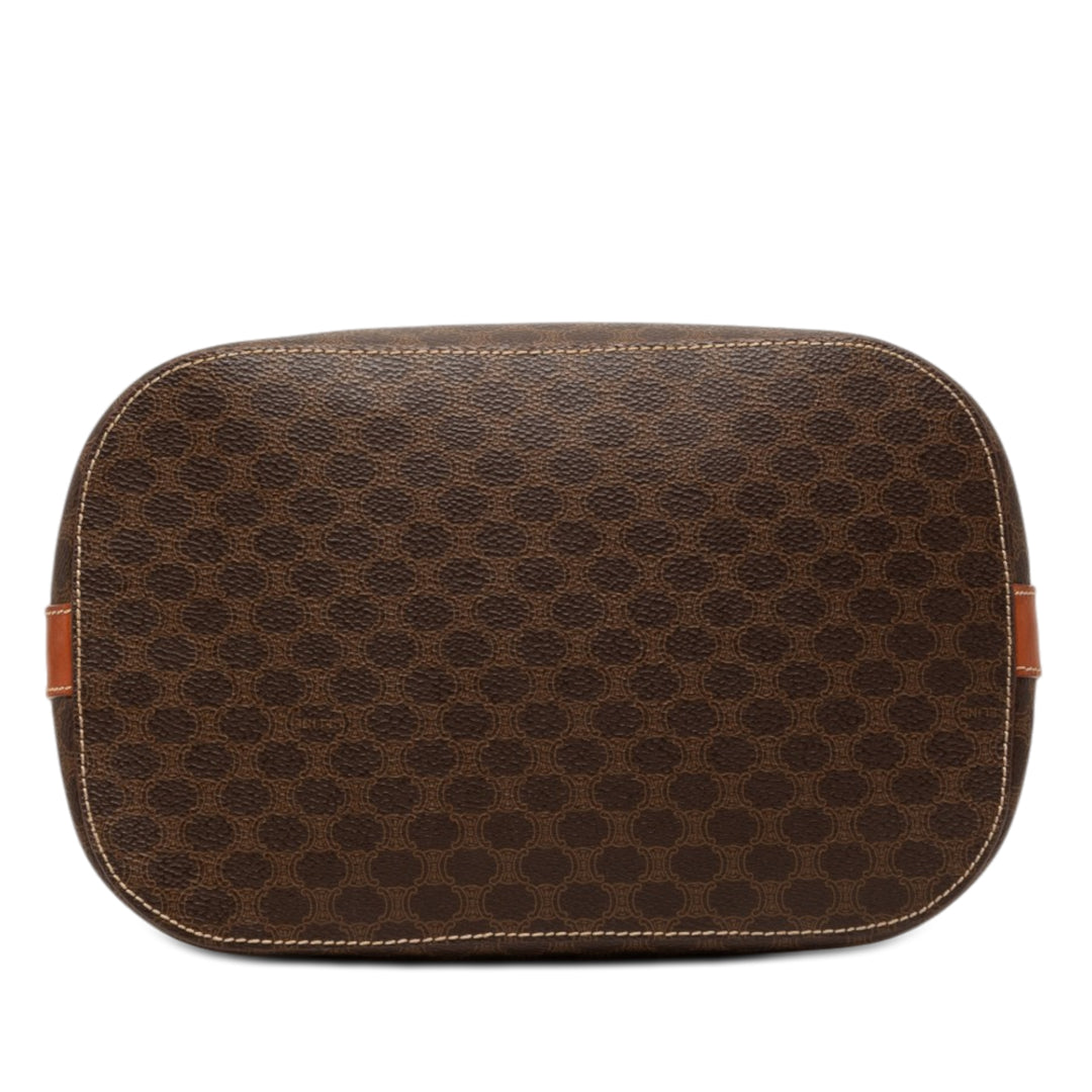 Macadam Kordelzug-Beuteltasche, beschichtete Leinwand, Braun
