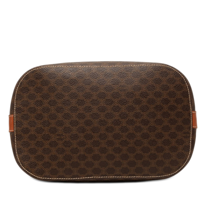 Macadam Kordelzug-Beuteltasche, beschichtete Leinwand, Braun