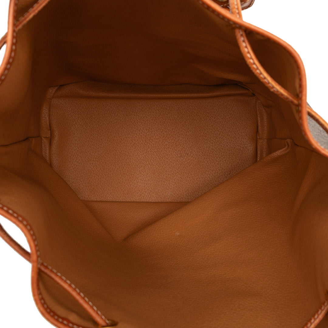 Macadam Kordelzug-Beuteltasche, beschichtete Leinwand, Braun