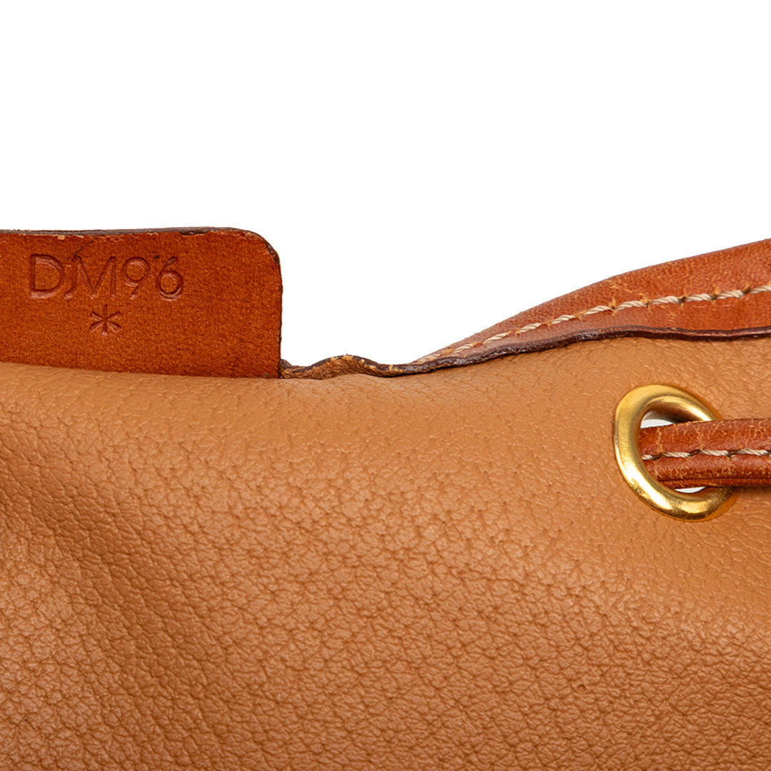 Macadam Kordelzug-Beuteltasche, beschichtete Leinwand, Braun