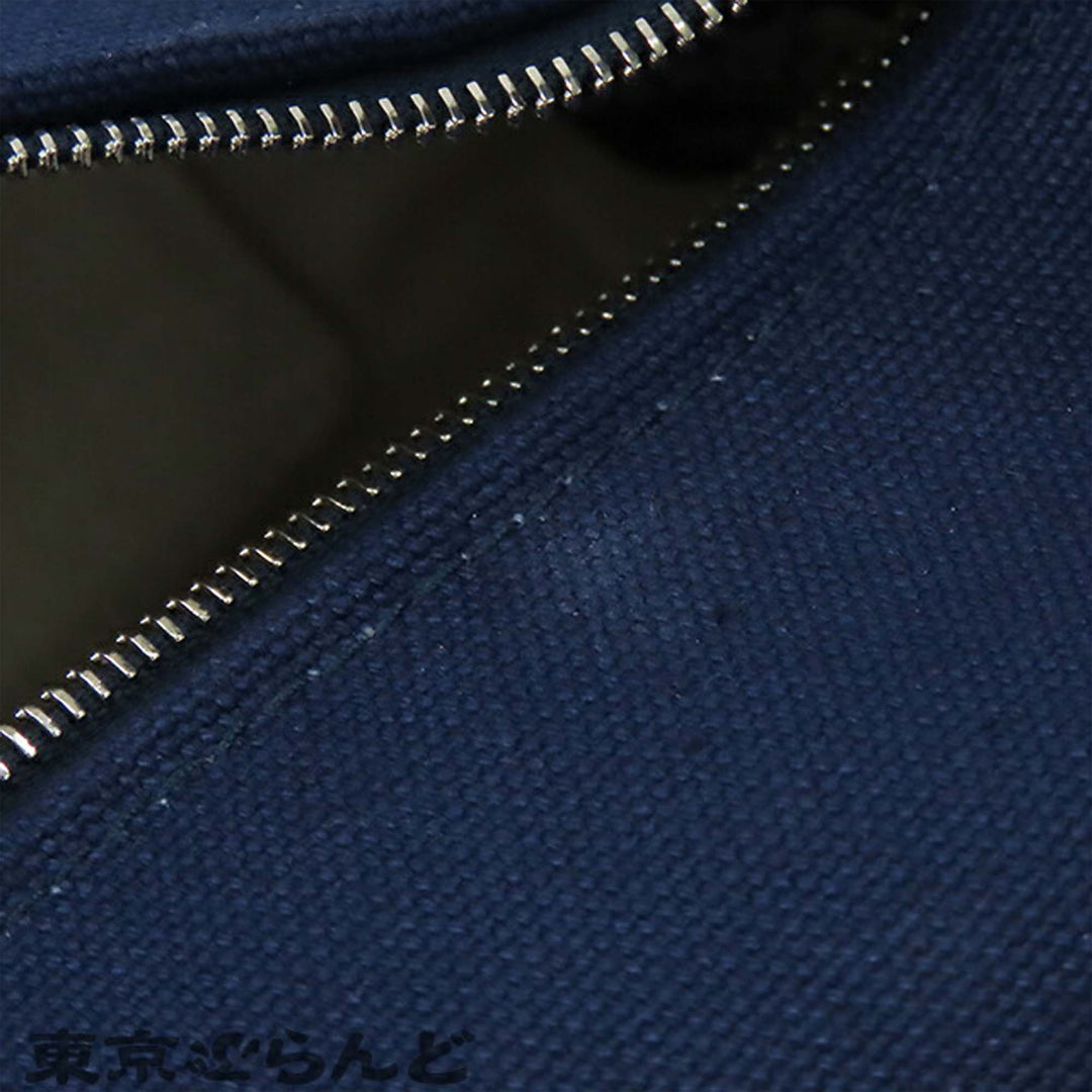 Hermès Small Toile Bride A Brac Étui Bleu – GABY PARIS Authentique