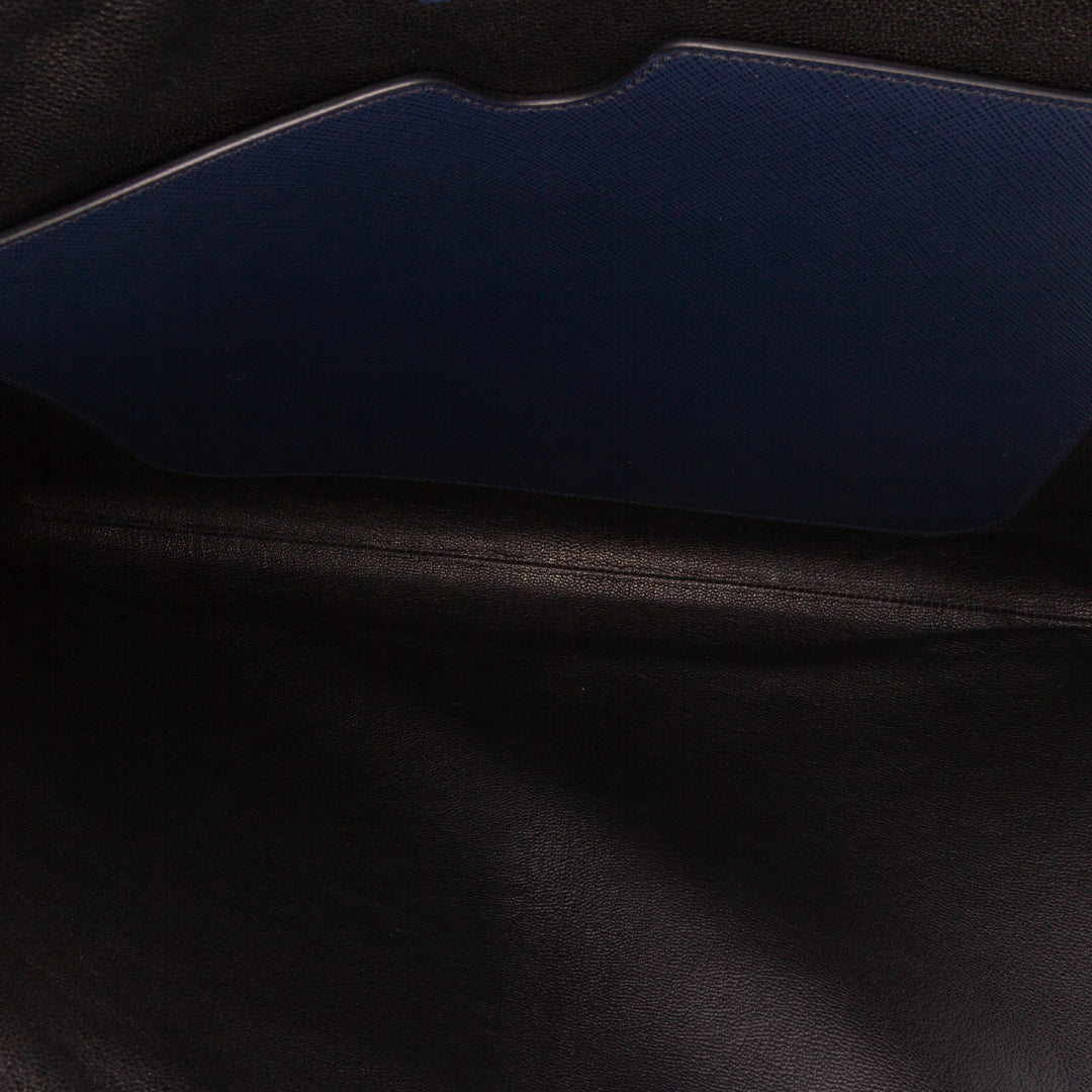 Saffiano Lux Zip Portfolio Blue - Gaby Paris