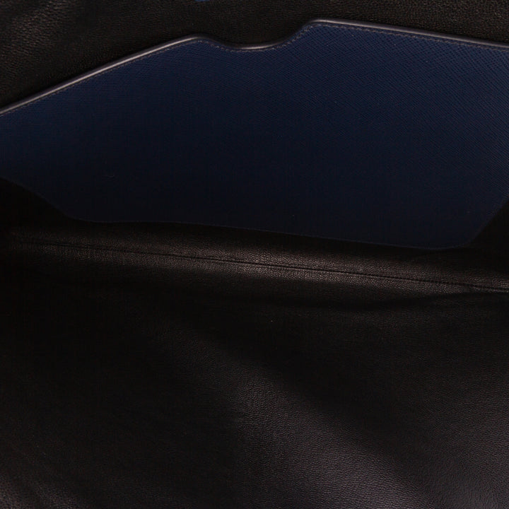 Saffiano Lux Zip Portfolio Blue - Gaby Paris