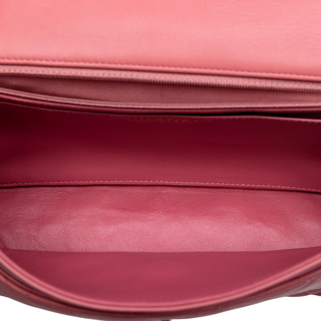 Chanel Medium Classic Cuir d’agneau Valentines Heart Charms Simple rabat