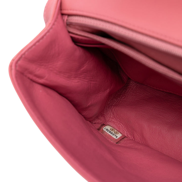 Chanel Medium Classic Cuir d’agneau Valentines Heart Charms Simple rabat